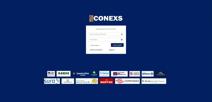 Dashboard principal de Conexs seguros