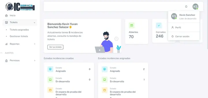 Portal de gestión de incidencias con prioridades, escalamiento y reportes