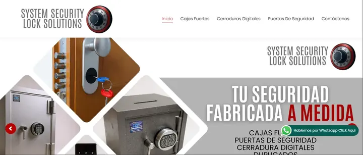 Sitio en WordPress de System Security Lock Solutions, servicio de cajas fuertes